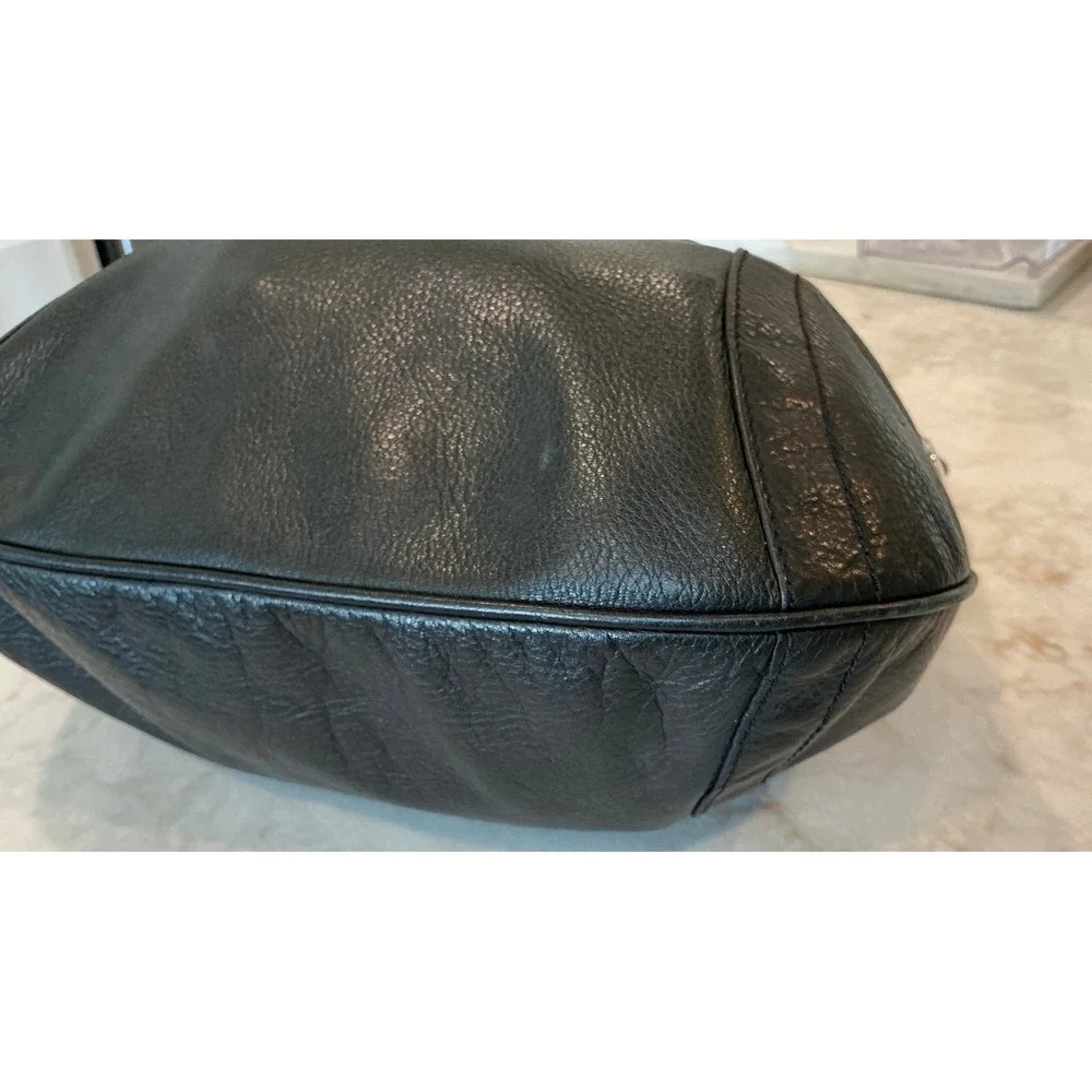 B Makowsky‎ Black Leather Hobo Shoulder Bag Purse - Picture 16 of 16